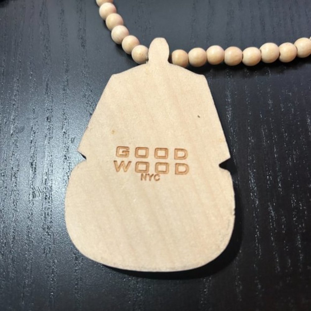 GoodWood NYC Pharaoh‎ Necklace Wooden Pendant Wooden Beaded - Picture 4 of 4